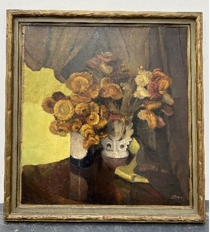 rare huile sur toile fleur signe joseph delfosse, Antiquités & Art, Art | Peinture | Classique, Enlèvement