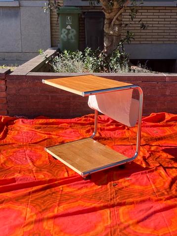 Vintage IKEA chroom hout bijzettafel magazinehouder 80s beschikbaar voor biedingen