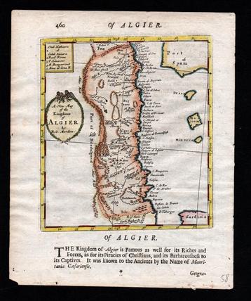 EEN NIEUWE KAART VAN HET KONINKRIJK ALGIERS - ROB. MORDEN AL beschikbaar voor biedingen