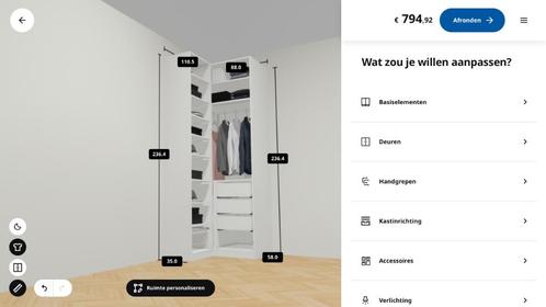 IKEA PAX Hoekkast Wit | 110x88x236 cm | GRATIS LEVERING, Huis en Inrichting, Kasten | Kleerkasten, Zo goed als nieuw, 200 cm of meer