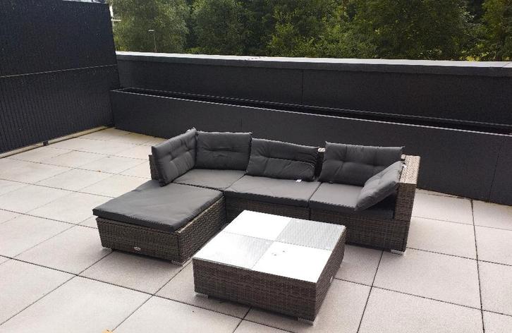 Salon de jardin - VidaXL 5 pc, Jardin & Terrasse, Ensembles de jardin, Utilisé, Salons de jardin, Autres matériaux, 4 places, Enlèvement