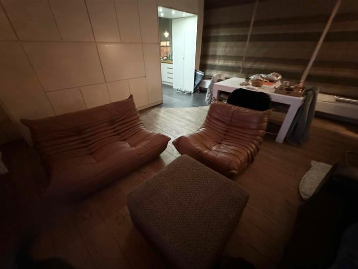 Togo Roset cuir camel 2p + 1p. prix Negociable, Maison & Meubles, Canapés | Sofas & Chaises Longues, Comme neuf, Deux personnes