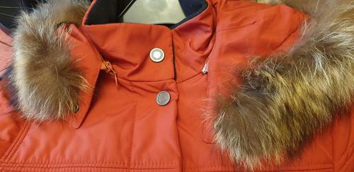 Jas met afneembare capuchon - Maat 36, Kleding | Dames, Jassen | Winter, Zo goed als nieuw, Maat 36 (S), Oranje, Ophalen of Verzenden