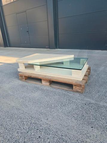Table basse en travertin, Enlèvement, Comme neuf