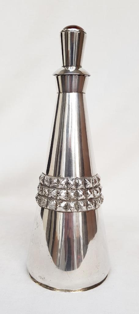 Karaf zilver - Barnsteen., Antiek en Kunst, Antiek | Zilver en Goud, Zilver, Ophalen of Verzenden