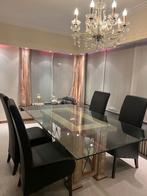 Eettafel met 4 stoelen (natuursteenlook), Huis en Inrichting, Tafels | Eettafels, Ophalen, 150 tot 200 cm, 200 cm of meer, Zo goed als nieuw