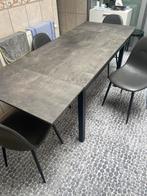Keukentafel set met 4 stoelen, Ophalen, Zo goed als nieuw, Grijs