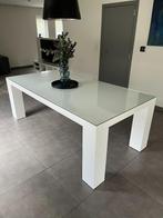 Eetkamertafel mat wit, Ophalen, Gebruikt, 100 tot 150 cm, 200 cm of meer