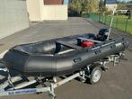 BB Line HD420 Bateau pneumatique + moteur 15cv + 2 remorques, Utilisé, Essence, Autres marques