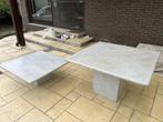 2 wit - marmeren eettafel en salontafel, Huis en Inrichting, Tafels | Eettafels, Ophalen of Verzenden