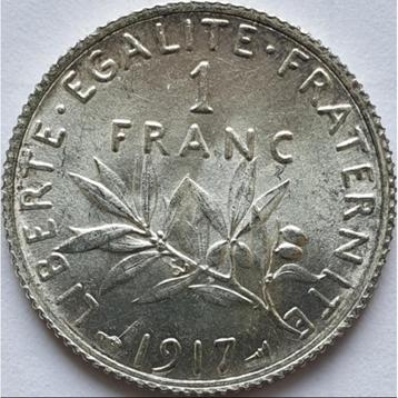 Frankrijk, Semeuse 1 Franc zilver 1917-1919 / 1960-1964