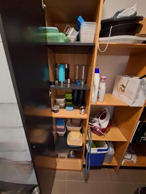massief houten kledingkast met glazen deuren, Antiek en Kunst, Antiek | Meubels | Kasten, Ophalen