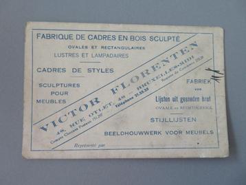 oude kaart reclame Schrijnwerker Victor Florenten Brussel  beschikbaar voor biedingen