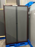 Rolluik kast/Roldeur/archiefkast, Bordeaux /grijs,antraciet, Ophalen, Gebruikt, 100 tot 150 cm, Metaal