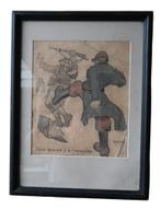 Gerard Vroom (1888–1945), tekening, militaire karikatuur, Antiek en Kunst, Ophalen of Verzenden