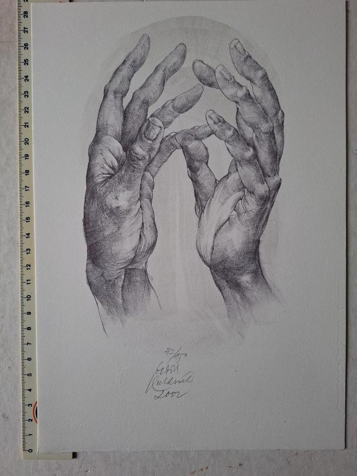 Schitterende litho van Oldrich Kulhanek "Contact" uit 2002, Antiek en Kunst, Kunst | Litho's en Zeefdrukken, Ophalen of Verzenden