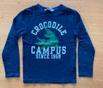 T-shirt bleu marine à longues manches crocodile - 7 ans - 6€, Comme neuf, Chemise ou À manches longues, Garçon, H&M
