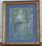 Huile sur panneau sous bois signe jules postel, Antiek en Kunst, Ophalen of Verzenden