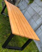 Grote Eikenhouten tuintafel geolied met zwart gecoate poten, Tuin en Terras, Tuintafels, Ophalen, Nieuw