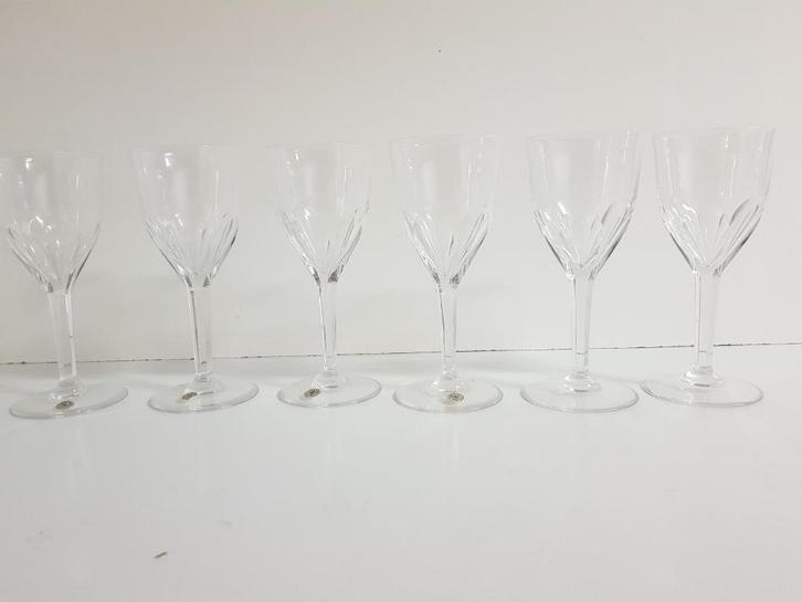 6 Val Saint Lambert Gevaert wijnglazen, Antiek en Kunst, Antiek | Glaswerk en Kristal, Ophalen of Verzenden