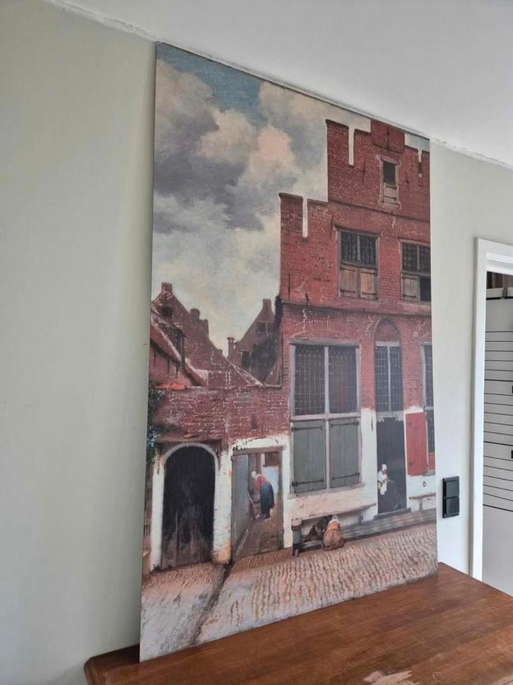 Straatje van Vermeer op Aluminium, Antiquités & Art, Art | Peinture | Abstraite, Enlèvement
