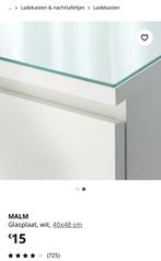 2x Malm glasplaat (nachtkastje), Doe-het-zelf en Bouw, Glas en Ramen, Ophalen, Zo goed als nieuw, Glasplaat