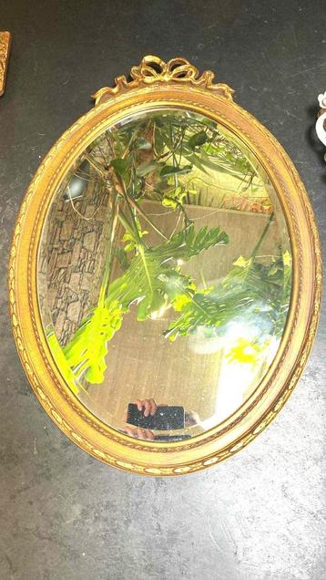 Magnifique ancien miroir doré biseauté 70 cm, Antiquités & Art, Enlèvement ou Envoi