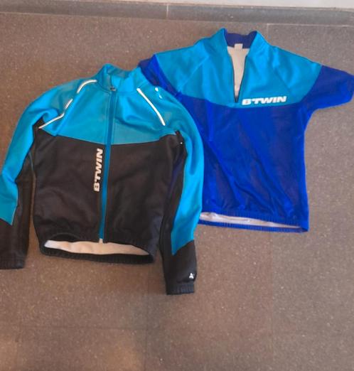 B’TWIN fietsshirt + fietsjack, Kinderen en Baby's, Kinderkleding | Maat 134, Zo goed als nieuw, Jongen, Setje, Ophalen of Verzenden