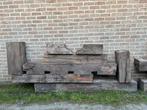 Eiken houten balken, Doe-het-zelf en Bouw, Hout en Planken, Ophalen, Gebruikt, Eiken, 50 mm of meer
