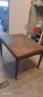 Verlengbare antieke tafel jaren 1930., Ophalen, Gebruikt, Rechthoekig, 100 tot 150 cm