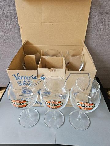 Set van 6 Léon bierglazen - Verrerie de la Senne - 26cl beschikbaar voor biedingen