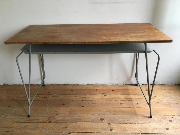 Vintage Tubax bureau Willy Van Der Meeren jaren 1950, Huis en Inrichting, Bureaus, Gebruikt, Bureau, Ophalen