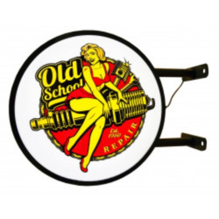 Old school repair garage showroom decoratie verlichting lamp, Verzamelen, Merken en Reclamevoorwerpen, Nieuw, Lichtbak of (neon) lamp