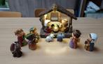Crèche nativité Noël étable lumineuse + 11 santons, Enlèvement, Comme neuf