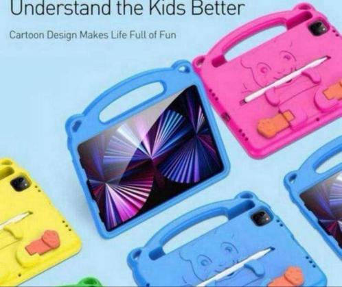 Tablethoes tablet-hoes blauw roze Ipad air pro 11 2018-2022, Computers en Software, Tablet-hoezen, 11 inch, Ophalen of Verzenden