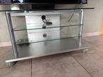 Glazen TV meubel, Huis en Inrichting, Kasten |Televisiemeubels, Ophalen, Gebruikt, Glas, Minder dan 100 cm