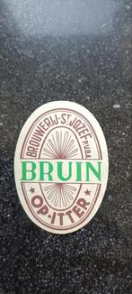 Oud bieretiket bruin oude br. St jozef op itter, Verzamelen, Biermerken, Ophalen of Verzenden, Zo goed als nieuw