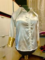 chémisier Taile 40 luxe satin blanc, Kleding | Dames, Blouses en Tunieken, Ophalen of Verzenden, Nieuw, Maat 38/40 (M), Wit