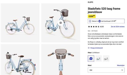 Damesfiets Elops 520 lichtblauw, Fietsen en Brommers, Fietsen | Dames | Damesfietsen, Ophalen