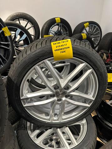 Nieuwe alu velgen 17” 5x100 + Vredestein 215/45R17  beschikbaar voor biedingen