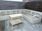 Lounge van paletten, passende kussens ook verkrijgbaar, Tuin en Terras, Ophalen, Hout, Loungeset