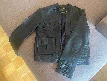 Lederen DKNY motorjack donker blauw beschikbaar voor biedingen