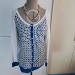 Trendy gilet GSP wit blauwe print ,mt L zie afmetingen, Ophalen of Verzenden, Zo goed als nieuw, Wit