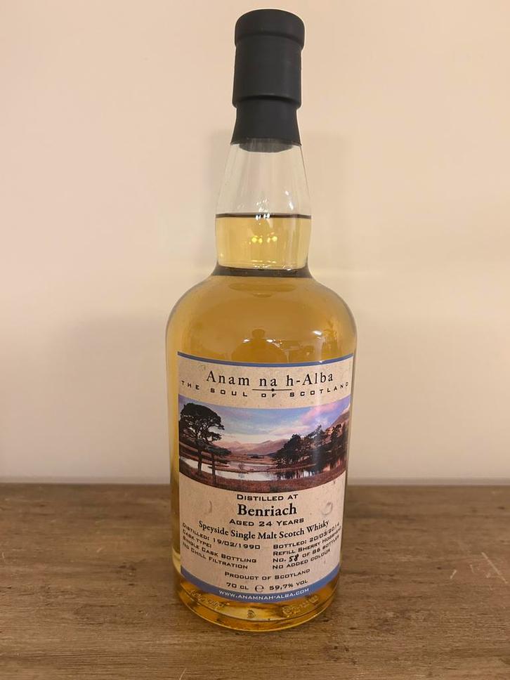 Single Malt Whisky - BenRiach 1990 Anam na h-Alba, Verzamelen, Wijnen, Nieuw, Vol, Ophalen