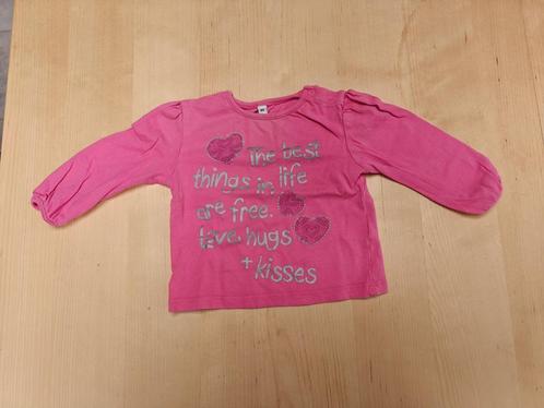 Roos T-shirt maat 80, Kinderen en Baby's, Babykleding | Maat 80, Zo goed als nieuw, Meisje, Shirtje of Longsleeve, Ophalen of Verzenden