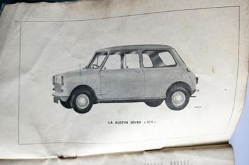 Rare manuel AUSTIN SEVEN 850 MINI 1959