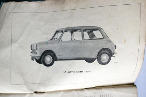 Rare manuel AUSTIN SEVEN 850 MINI 1959, Autos : Divers, Modes d'emploi & Notices d'utilisation, Enlèvement ou Envoi