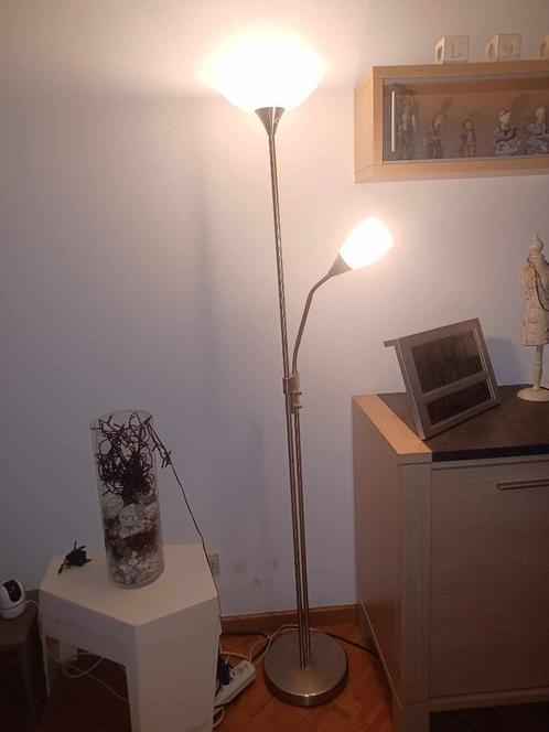 Vloerlamp Uplight New Luna 20W Led met 5W Led leesarm Staal, Huis en Inrichting, Lampen | Vloerlampen, Gebruikt, 150 tot 200 cm