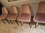 4 roze stoelen, Tissus, Autres couleurs, Comme neuf, Enlèvement