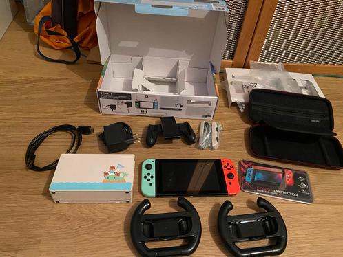 Nintendo Switch animal crossing edition met veel accessoires, Games en Spelcomputers, Games | Nintendo Switch, Gebruikt, Ophalen